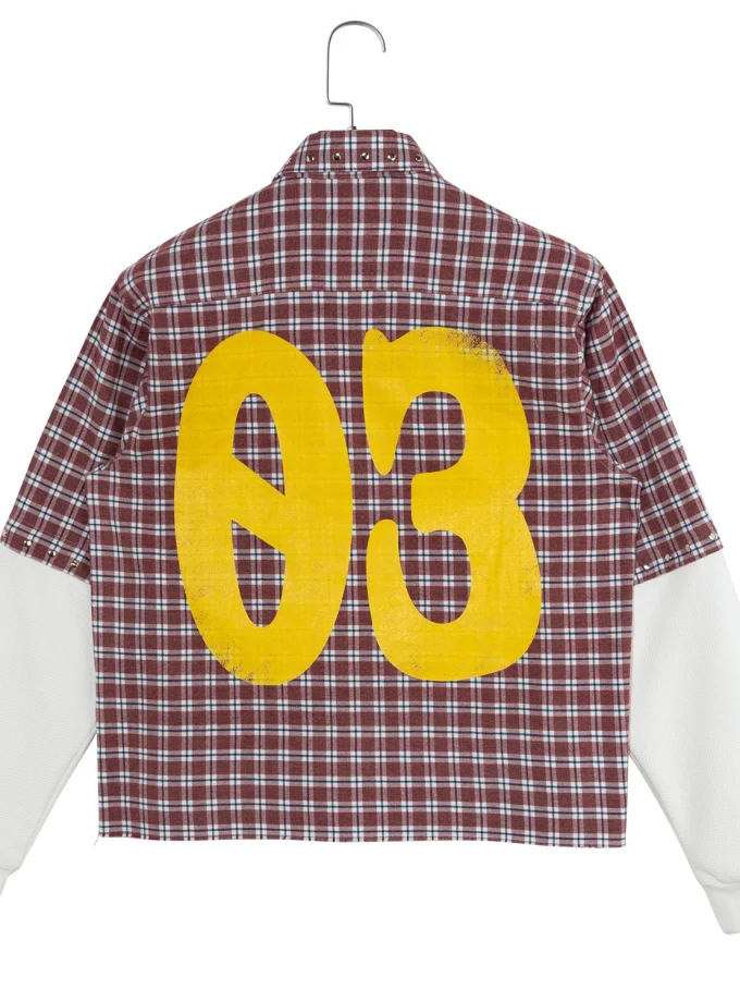 100% Cotton Printing Studs Removable Sleeves Quilted Lined Plaid Stylish Casual Flannel Shirts for Men