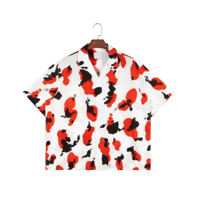 High Quality Soft Satin Fabric Digital Printing Short Sleeve Shirt Sets for Men Causal Men Shirt Shorts Sets