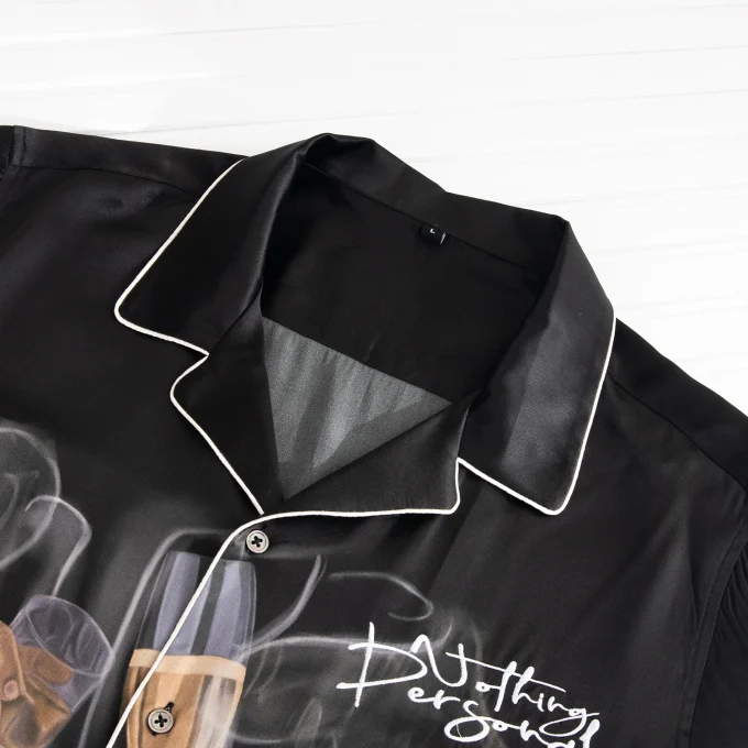 Design High Quality Silk Slim Fit Short Sleeve Casual Color-Blocking Shirt for Men Breathable for Summer