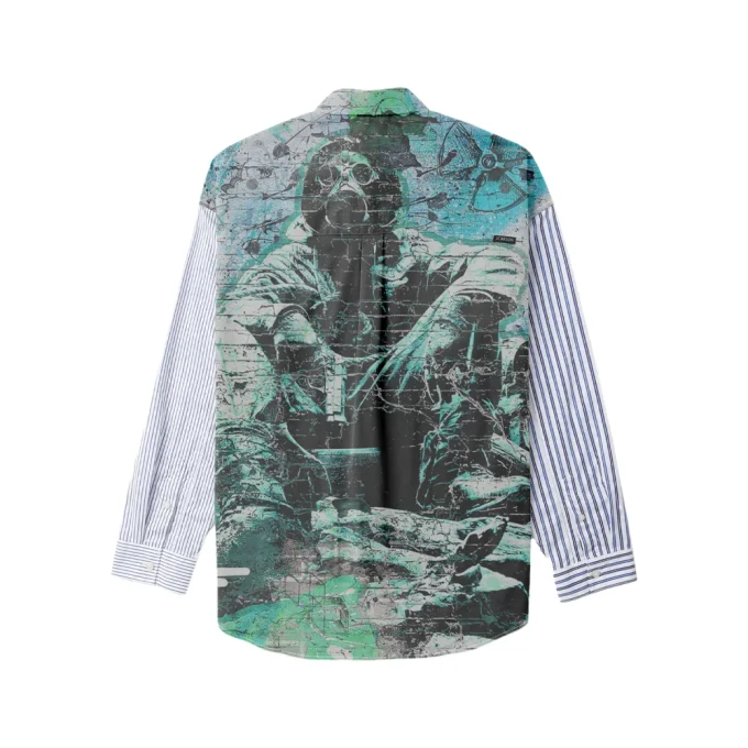 Oversized Vintage Boxy Fit Cropped Graphic Print High Quality Long Sleeve Casual Style Shirt Breathable Spring