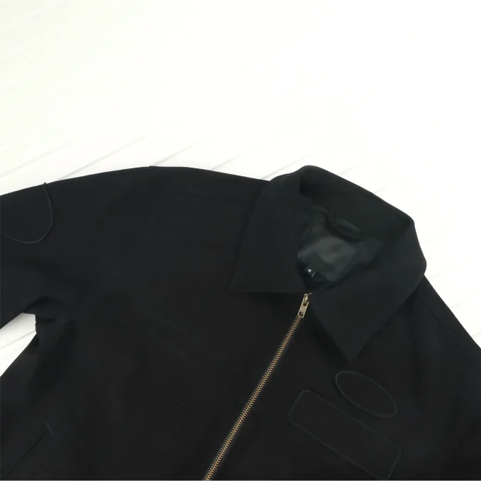 Men's Boxy Style Long Sleeve Zip-up Jacket Coat