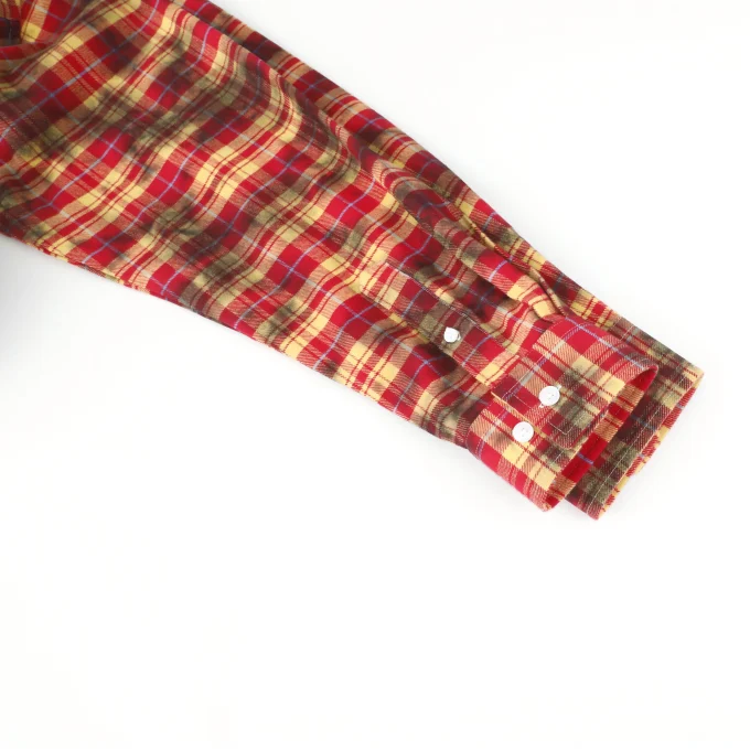 New Arrival Patchwork Plaid Dirty Wash Reversed Placket Men's Long Sleeve Flannel Shirts