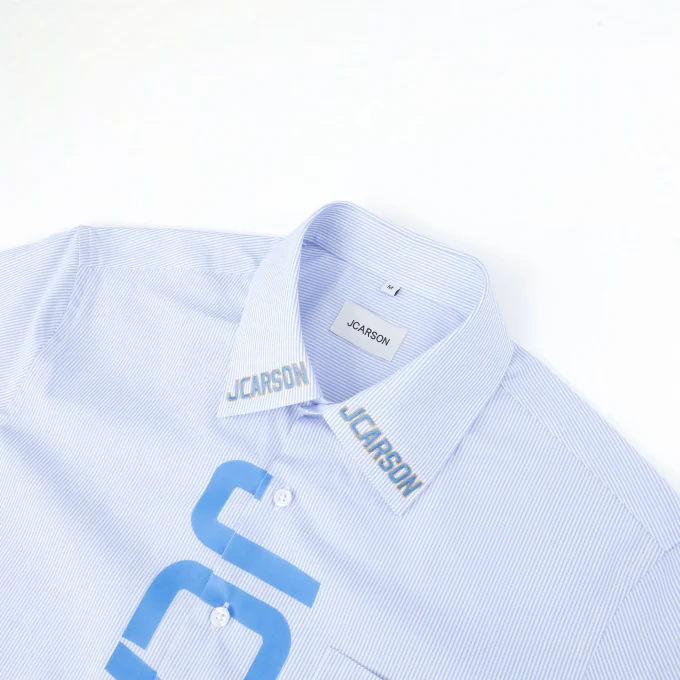 Self-design Men's Casual Printed Applique Stripes Short Sleeve 100% Cotton Anti-Wrinkle Anti-Pilling Quick Dry Shirts