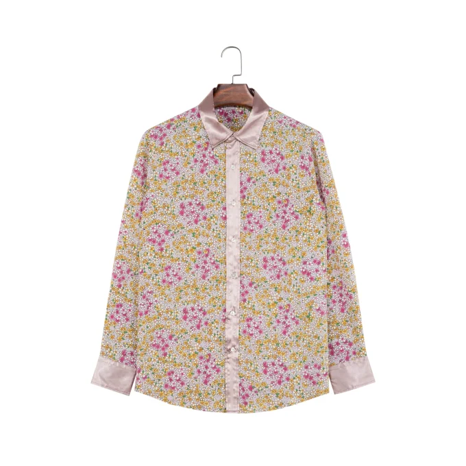 Small Men's Floral Shirts With Pure Cotton Skin Friendly Men's Shirts