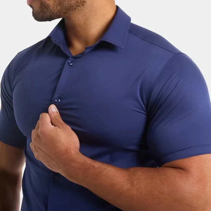 Men's Solid Colors Slim Fit Bamboo Breathable Anti-Wrinkle Stretch Shirts