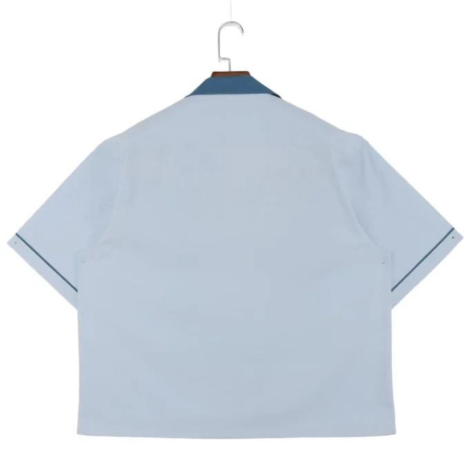 Men's Soft Fabric Contrast Collar Button Down Short Sleeve Shirts