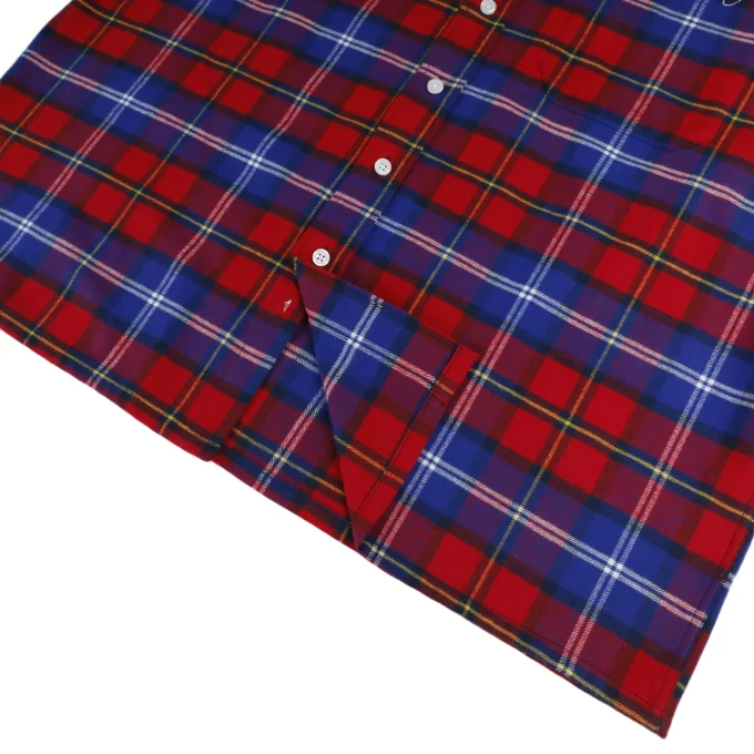 100% Cotton High Quality Printing Men's Plaid Short Sleeve Shirts