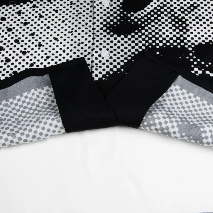 Premium Men's Printed Contrast Trim Turn Down Collar Short Sleeve Shirts