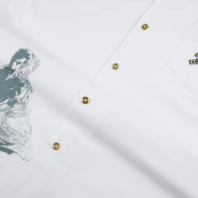 Men's White Digital Printed Short Sleeve Shirts