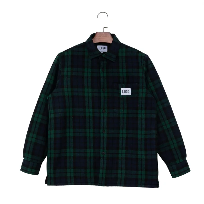 Men's Fleece Plaid Long Sleeve Thick Jacket Coats