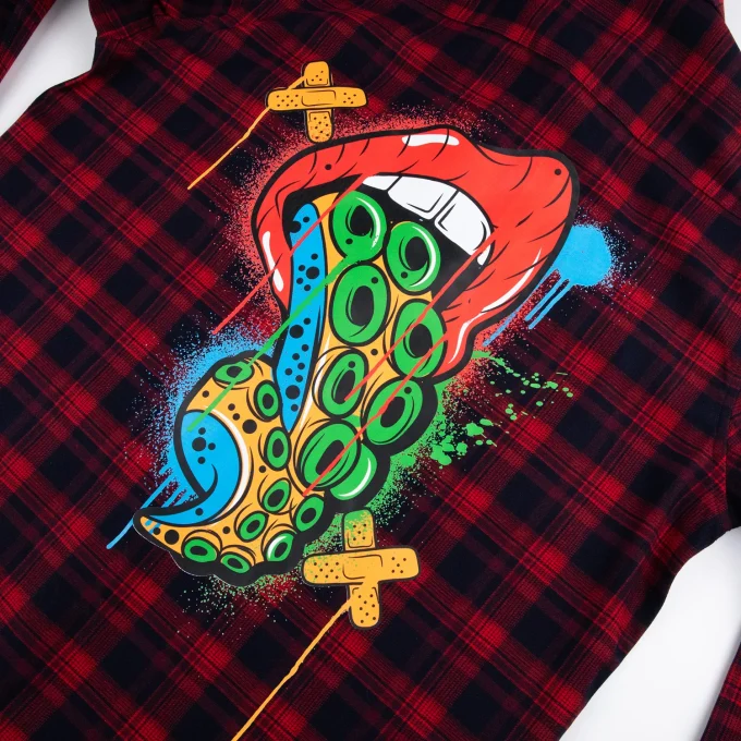 High Quality Autumn Winter Long Sleeve Button up Shirts Brushed Flannel Printed Embroidery Plaid Casual Shirts for Men