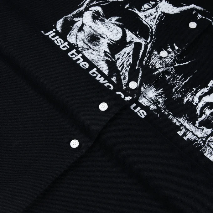 100% Cotton Long Sleeve Shirts for Men with Square Collar Prints Embroidery Boxy Loose Fit Men's Casual Shirts