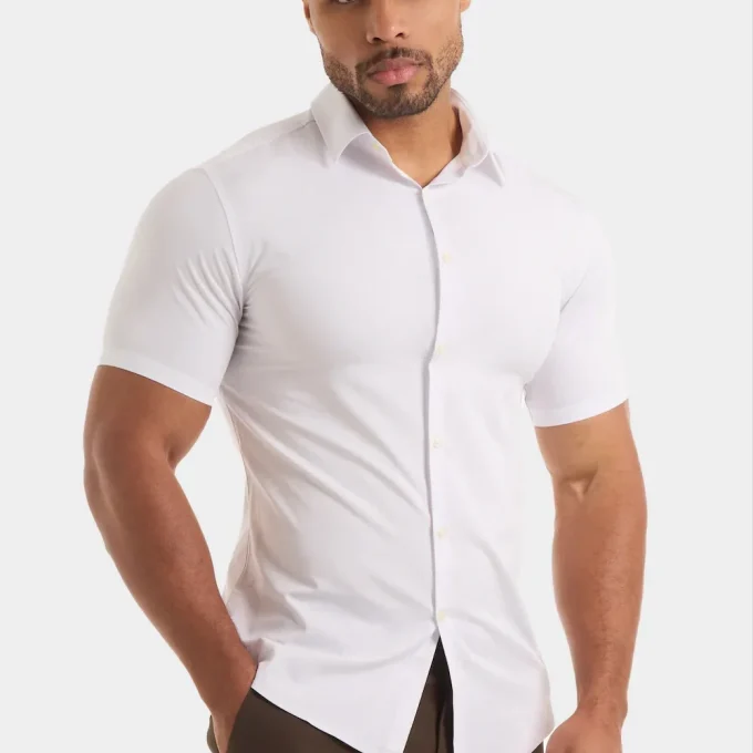 Men's Solid Colors Slim Fit Bamboo Breathable Anti-Wrinkle Stretch Shirts