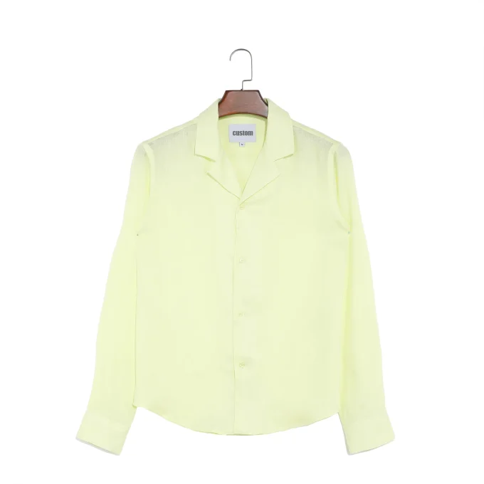 S-XXXL Men's Slim Fit Long Sleeve Shirt Breathable Cotton Hemp Casual Streetwear with Standing Collar Garment Dyed