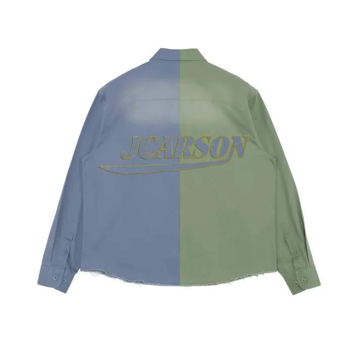 Y2K Men's Casual Patchwork Embroidered Long Sleeve Shirts 100% Cotton Poplin New Design for Autumn Season