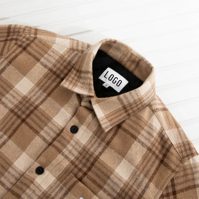 Men's Fleece Plaid Long Sleeve Thick Jacket Coats