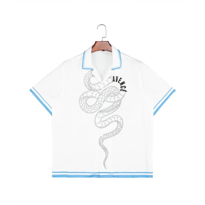 Digital Print Cuban Collar Short Sleeve Luxury Quality Cropped Boxy Fit Leisurely Casual Western Shirt for Men