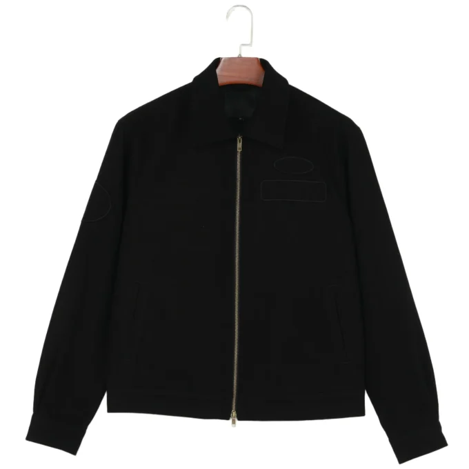 Men's Boxy Style Long Sleeve Zip-up Jacket Coat