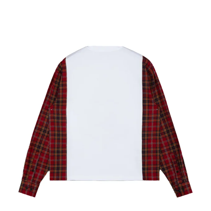 High Quality Fashion Men's Flannel Patchwork Shirt Printing Contrast Color Plaid Long Sleeve Shirt for Men