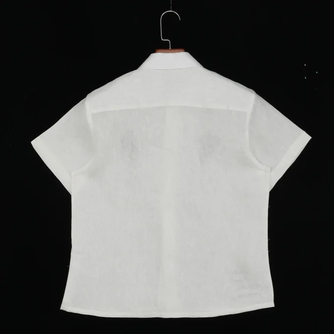 Men's White Printed Button Down Short Sleeve Shirts