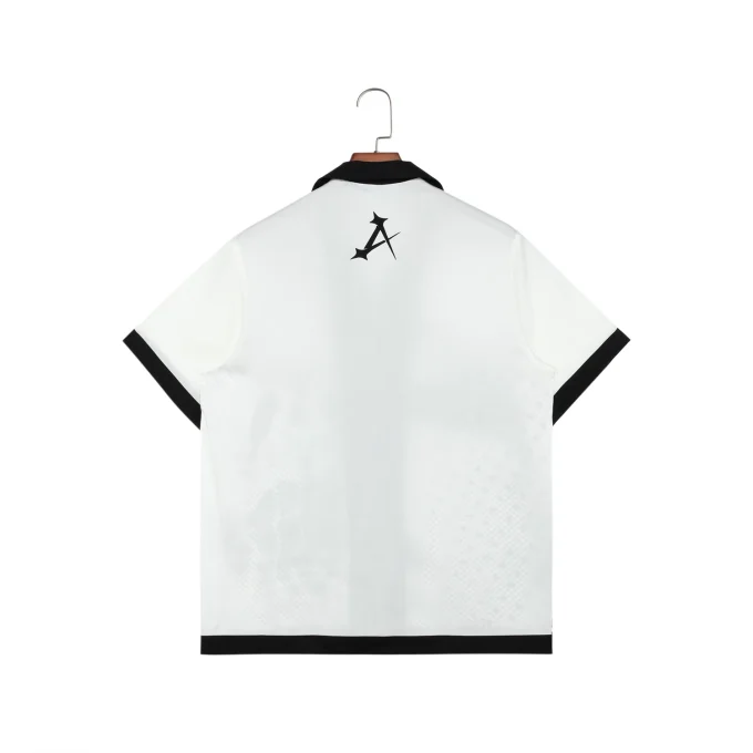 Premium Men's Printed Contrast Trim Turn Down Collar Short Sleeve Shirts