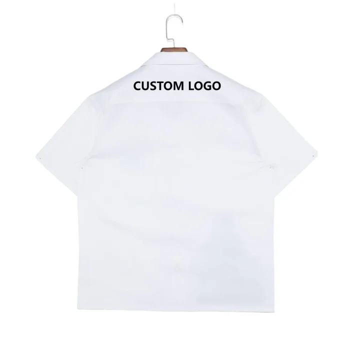 Men's White Digital Printed Short Sleeve Shirts