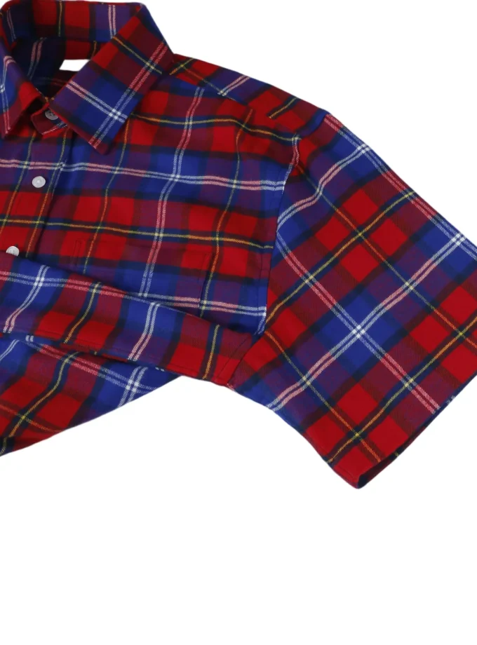 100% Cotton High Quality Printing Men's Plaid Short Sleeve Shirts