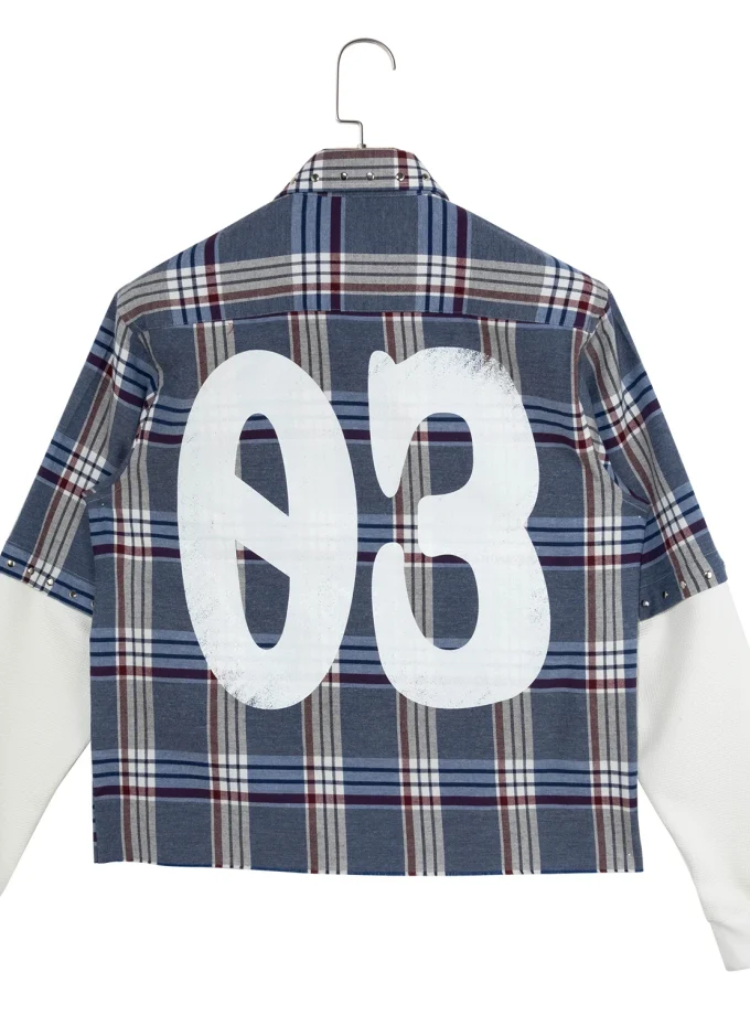 100% Cotton Printing Studs Removable Sleeves Quilted Lined Plaid Stylish Casual Flannel Shirts for Men