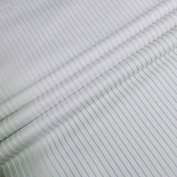 New Design Fashion Style Men's Green and White Stripe Button Down Long Sleeve Regular Fit Shirts