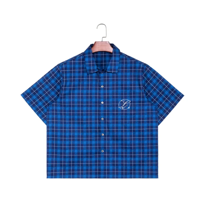 100% Cotton Plaid Oversize Half Sleeve Causal Shirts for Men Summer Digital Print Shirt Plus Size Men's Shirts