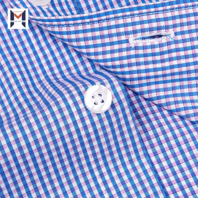 Popular Small Plaid Mens Shirts Anti-pilling Breathable Color Trendy Shirts