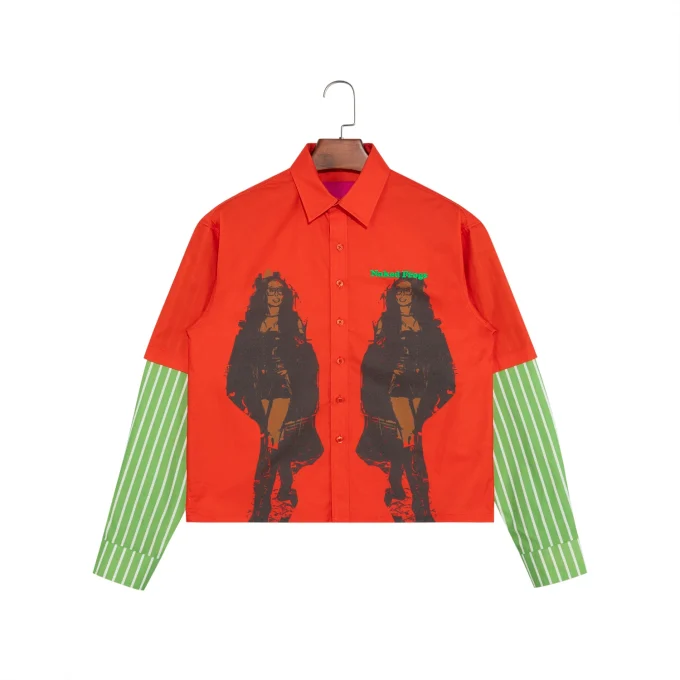 Unisex Vintage Cotton Oxford DTG Luxury Short Sleeve Shirt for Men Double Layer Sleeve Button up Casual Men's Shirts