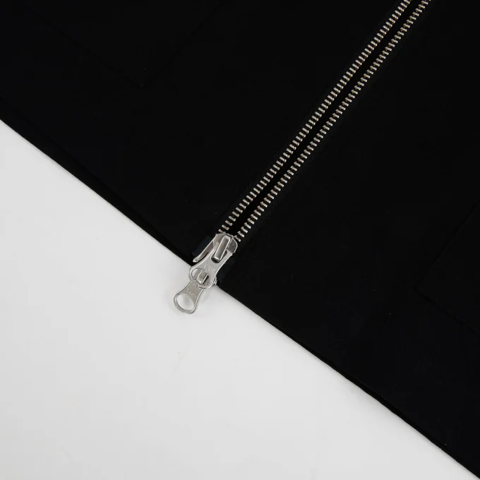 High Quality Design Black Short Sleeve Zip up Shirts for Men