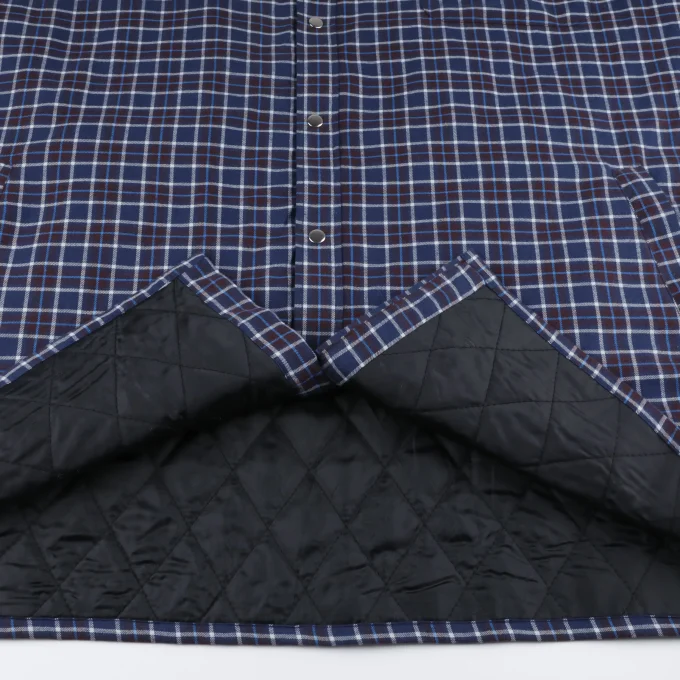 Autumn Winter Fashion Plaid Long Sleeve Quilted Lining Flannel Coats Flannel Shirts for Men Clothing