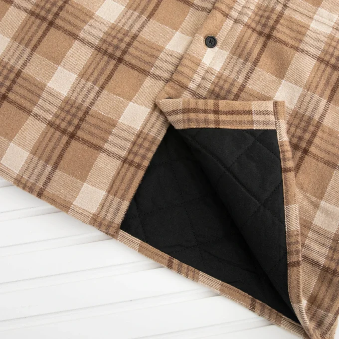Men's Fleece Plaid Long Sleeve Thick Jacket Coats