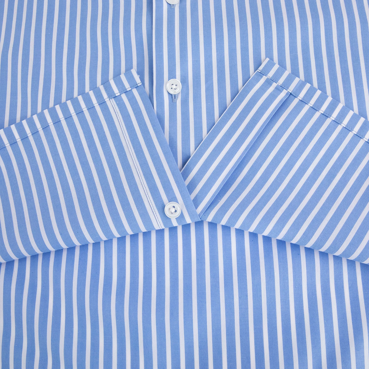 High Quality Casual Blue Striped 100% Cotton Short Sleeve Button up Shirt for Men