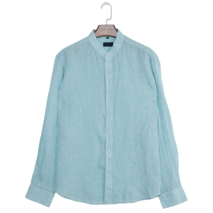 New Design Multiple Colors Solid Long Sleeve Men's  Linen Shirts