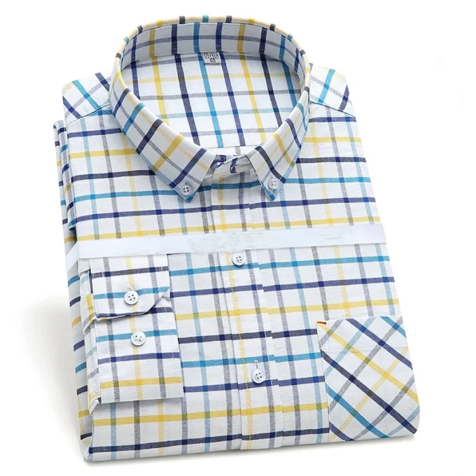 New Design Men Printed Polka Dot 100% Cotton Casual Shirt Long Sleeve Business Shirts