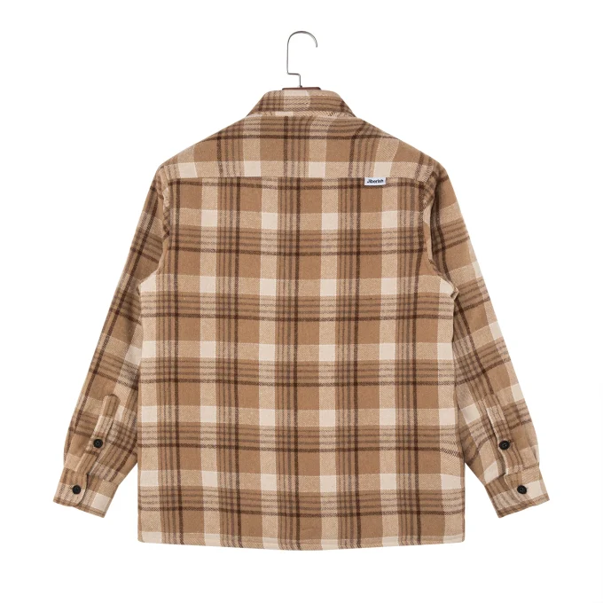 Men's Fleece Plaid Long Sleeve Thick Jacket Coats