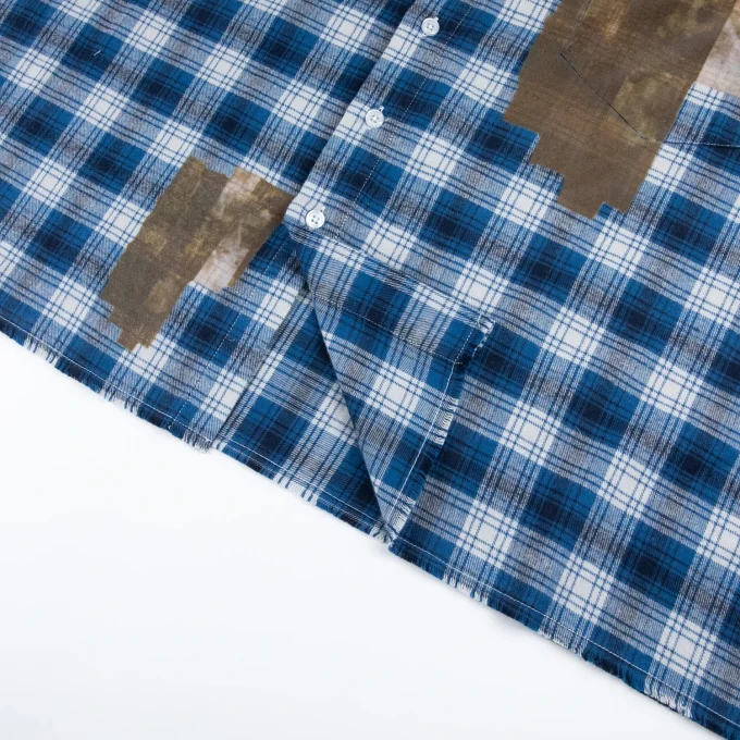 Designer High Quality Autumn Casual Long Sleeve Plaid Flannel Casual Loose Boxy Shirt for Men with Print and Embroidery