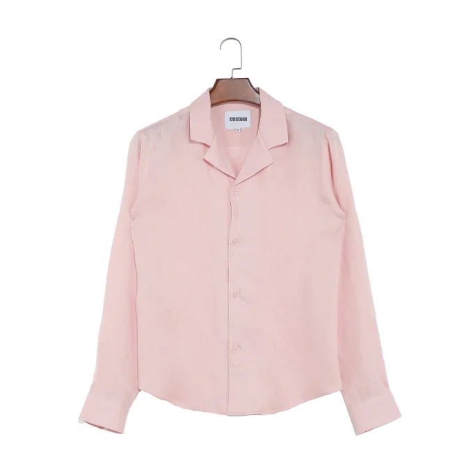 S-XXXL Men's Slim Fit Long Sleeve Shirt Breathable Cotton Hemp Casual Streetwear with Standing Collar Garment Dyed