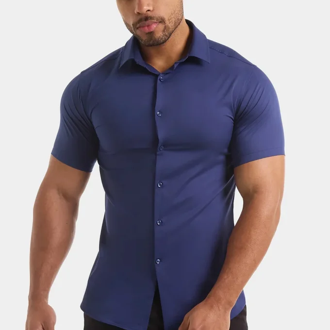 Men's Solid Colors Slim Fit Bamboo Breathable Anti-Wrinkle Stretch Shirts