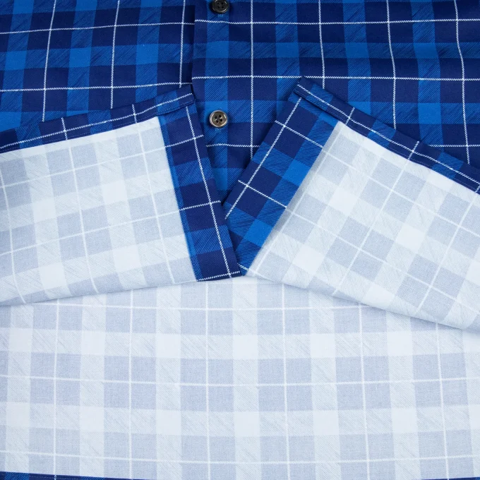 100% Cotton Plaid Oversize Half Sleeve Causal Shirts for Men Summer Digital Print Shirt Plus Size Men's Shirts