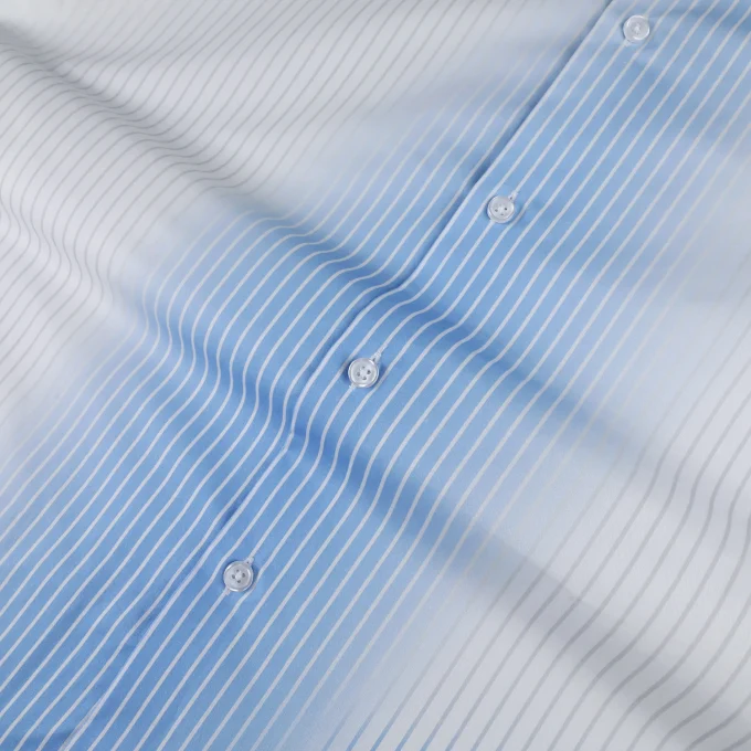 New Arrivals Ins Style Men's Blue and Free Air Stripe Button Down Short Sleeve Boxy Fit Shirts