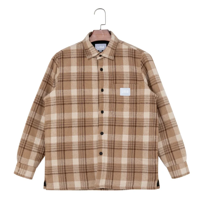 Men's Fleece Plaid Long Sleeve Thick Jacket Coats