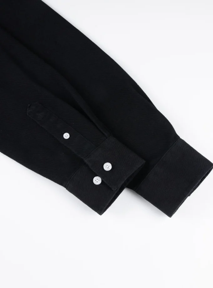 100% Cotton Long Sleeve Shirts for Men with Square Collar Prints Embroidery Boxy Loose Fit Men's Casual Shirts