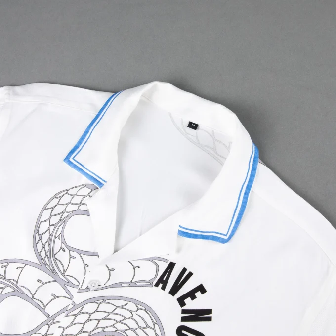 Digital Print Cuban Collar Short Sleeve Luxury Quality Cropped Boxy Fit Leisurely Casual Western Shirt for Men