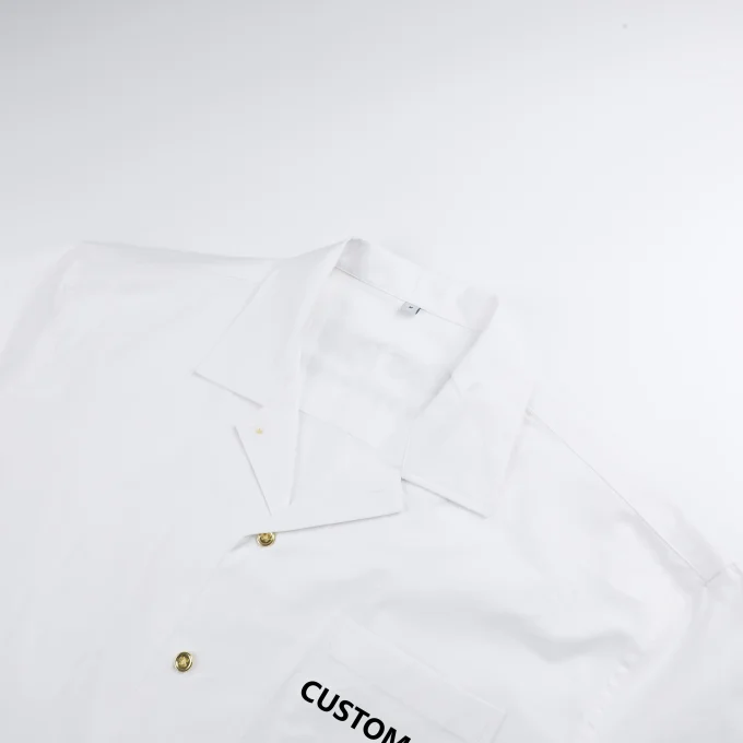 Men's White Digital Printed Short Sleeve Shirts