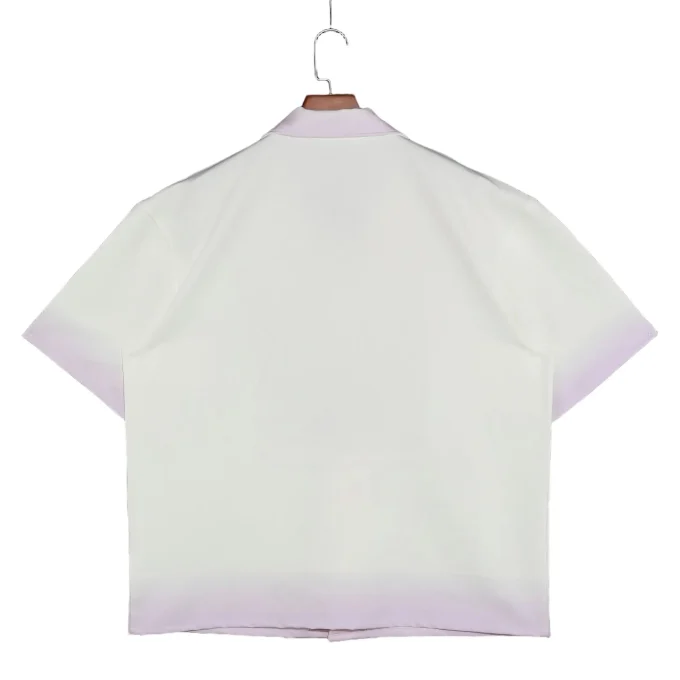 Summer Men's Gradient Colors Printed Button Down Short Sleeve Shirts