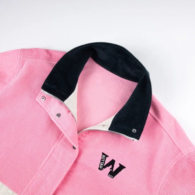 Reversible Zipper Plaid Design Snap Button Jacket for Men Unisex Casual Corduroy Clothing Patchwork Style